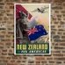 Vintage Travel Poster - New Zealand via Pan American